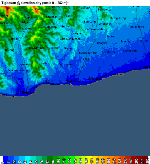 Zoom OUT 2x Tigbauan, Philippines elevation map