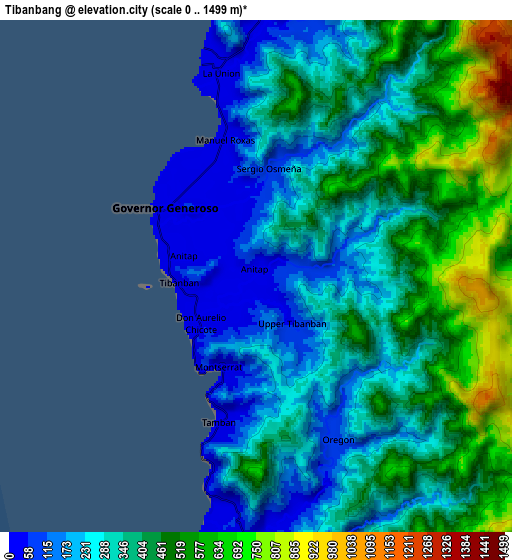 Zoom OUT 2x Tibanbang, Philippines elevation map