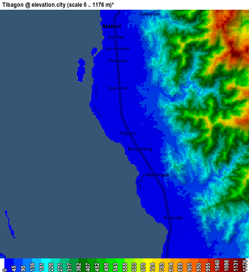 Zoom OUT 2x Tibagon, Philippines elevation map