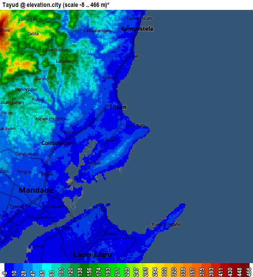 Zoom OUT 2x Tayud, Philippines elevation map