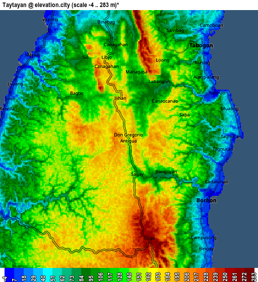 Zoom OUT 2x Taytayan, Philippines elevation map