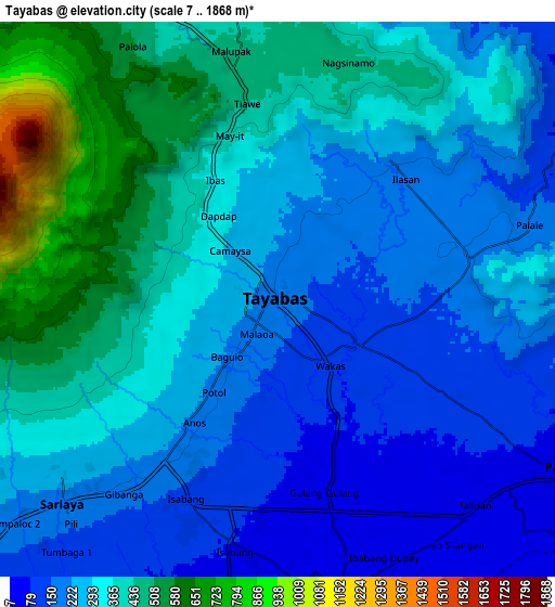 Zoom OUT 2x Tayabas, Philippines elevation map