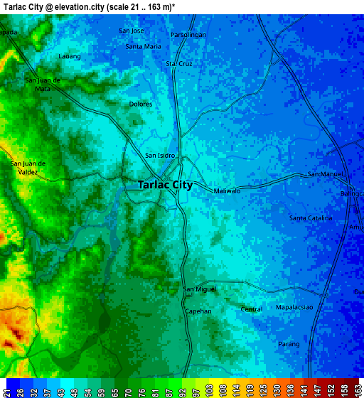Zoom OUT 2x Tarlac City, Philippines elevation map