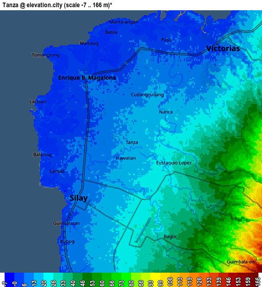 Zoom OUT 2x Tanza, Philippines elevation map