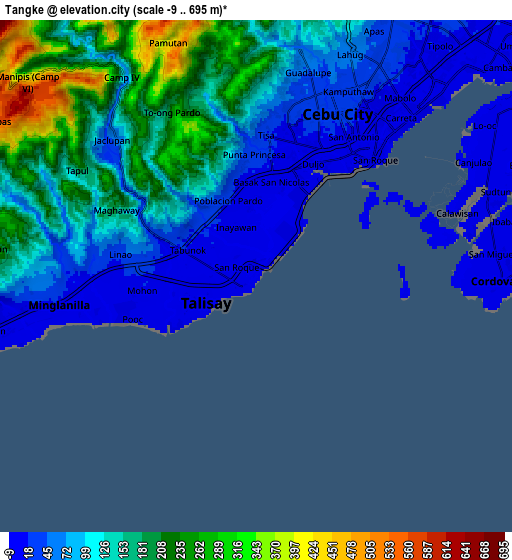 Zoom OUT 2x Tangke, Philippines elevation map