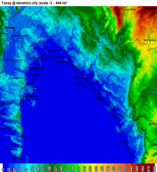 Zoom OUT 2x Tanay, Philippines elevation map