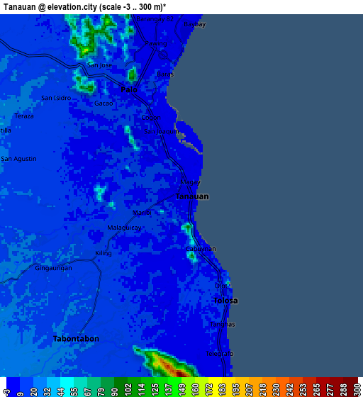 Zoom OUT 2x Tanauan, Philippines elevation map