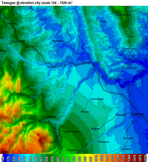 Zoom OUT 2x Tamugan, Philippines elevation map