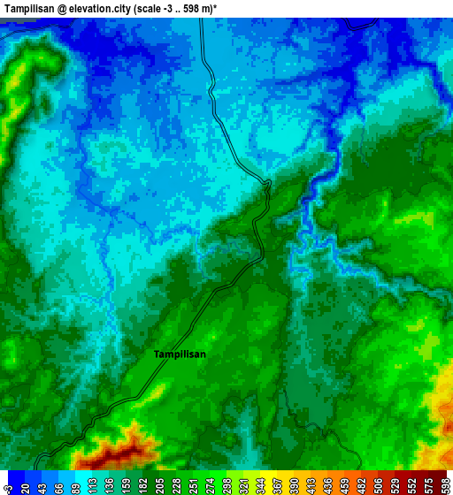 Zoom OUT 2x Tampilisan, Philippines elevation map