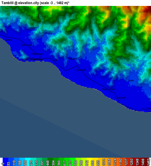 Zoom OUT 2x Tambilil, Philippines elevation map