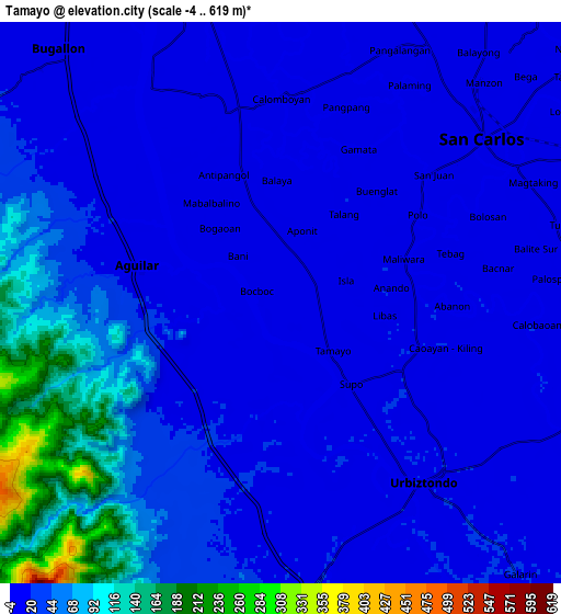 Zoom OUT 2x Tamayo, Philippines elevation map