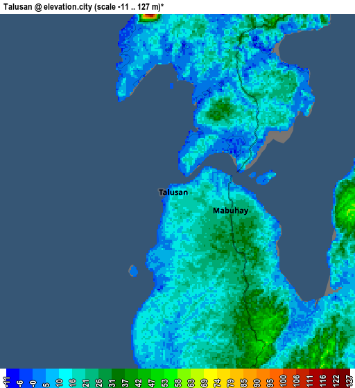 Zoom OUT 2x Talusan, Philippines elevation map