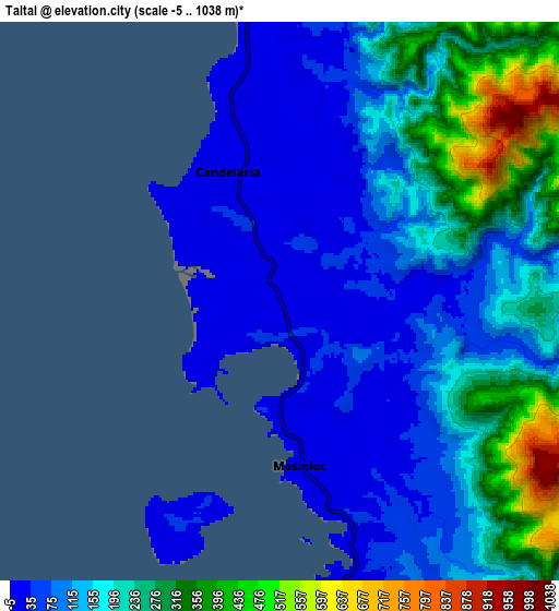 Zoom OUT 2x Taltal, Philippines elevation map