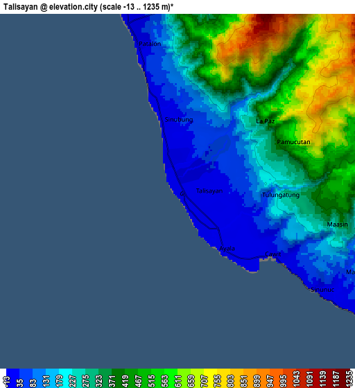 Zoom OUT 2x Talisayan, Philippines elevation map