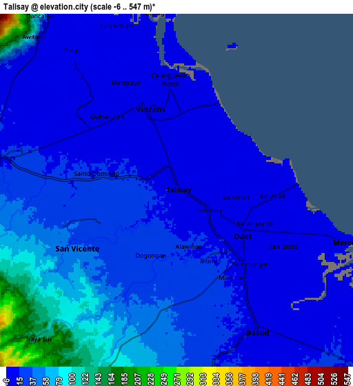 Zoom OUT 2x Talisay, Philippines elevation map