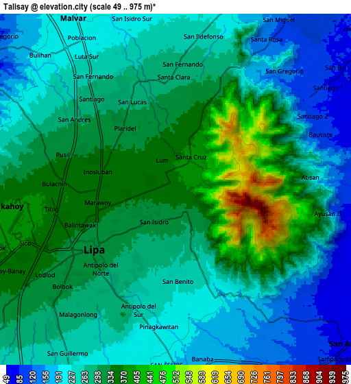 Zoom OUT 2x Talisay, Philippines elevation map