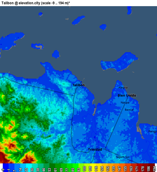 Zoom OUT 2x Talibon, Philippines elevation map