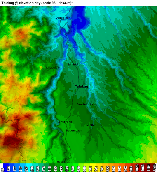 Zoom OUT 2x Talakag, Philippines elevation map