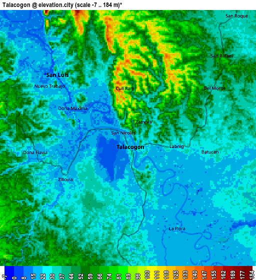 Zoom OUT 2x Talacogon, Philippines elevation map