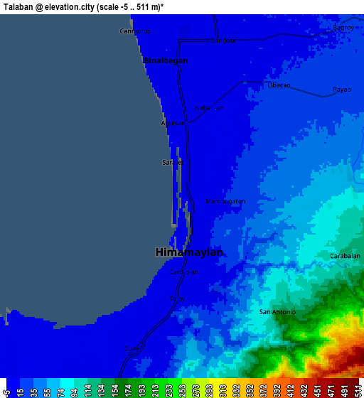 Zoom OUT 2x Talaban, Philippines elevation map