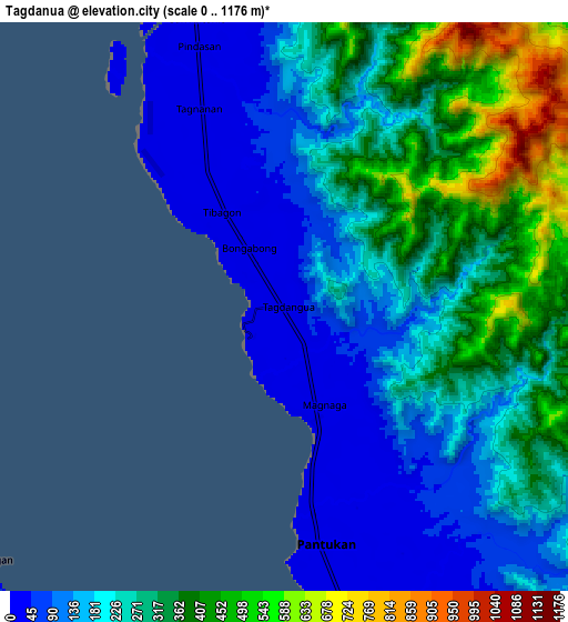 Zoom OUT 2x Tagdanua, Philippines elevation map