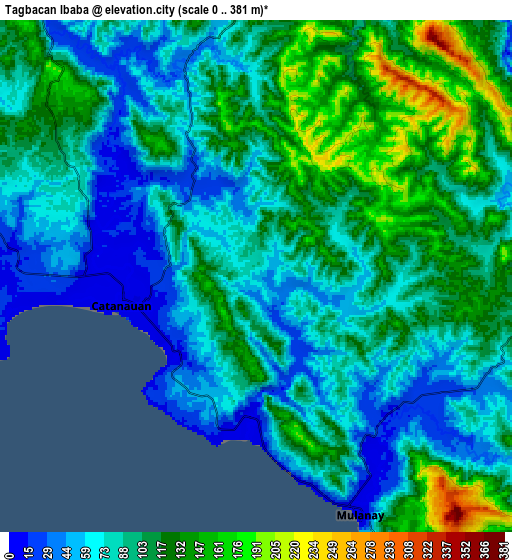 Zoom OUT 2x Tagbacan Ibaba, Philippines elevation map