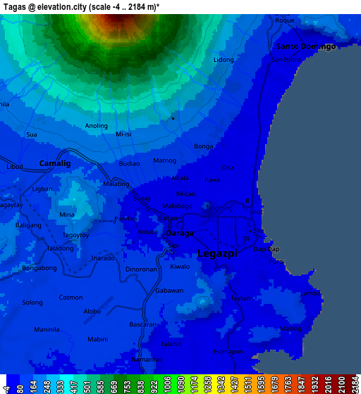 Zoom OUT 2x Tagas, Philippines elevation map