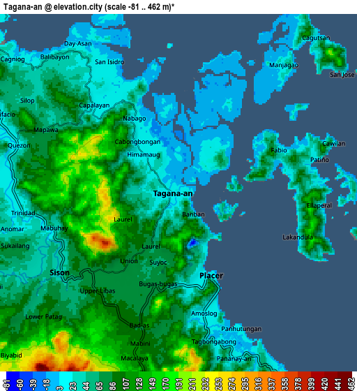 Zoom OUT 2x Tagana-an, Philippines elevation map