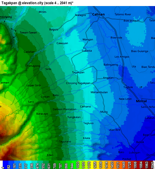 Zoom OUT 2x Tagakpan, Philippines elevation map