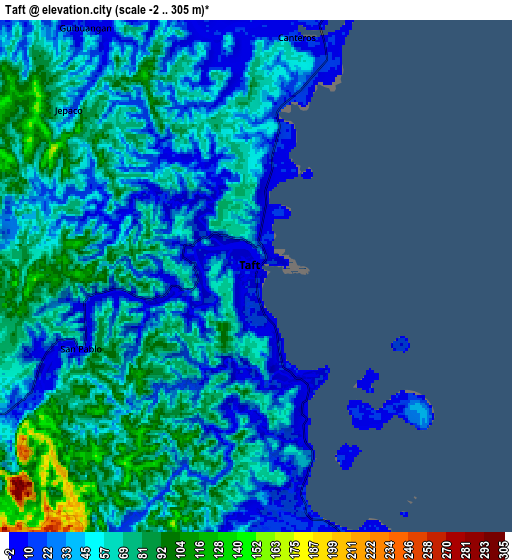 Zoom OUT 2x Taft, Philippines elevation map