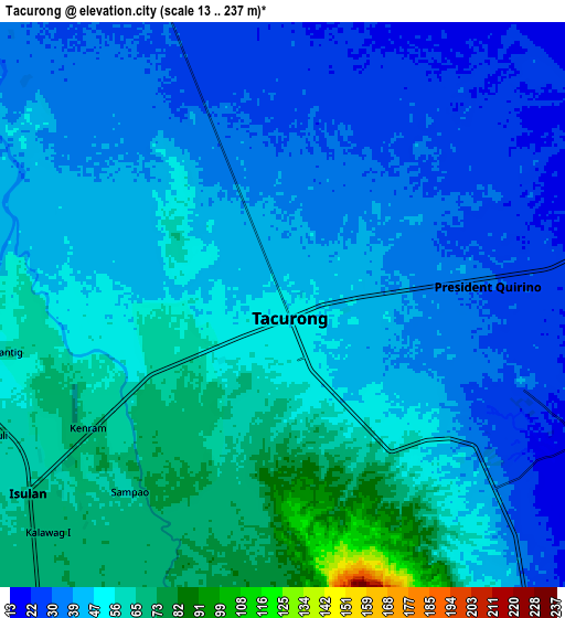 Zoom OUT 2x Tacurong, Philippines elevation map