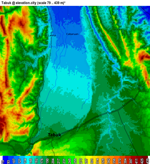 Zoom OUT 2x Tabuk, Philippines elevation map