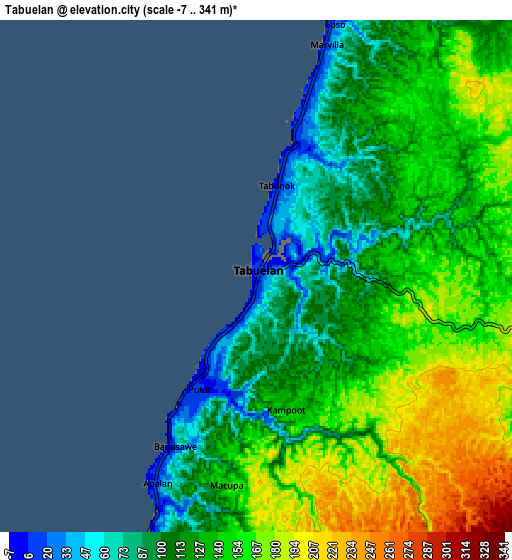 Zoom OUT 2x Tabuelan, Philippines elevation map