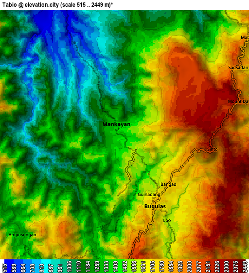 Zoom OUT 2x Tabio, Philippines elevation map