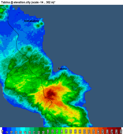 Zoom OUT 2x Tabina, Philippines elevation map