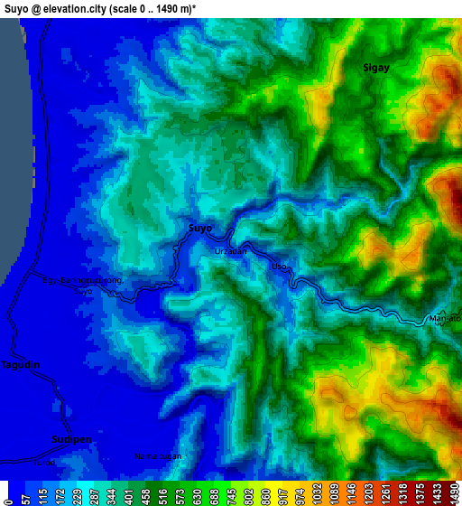 Zoom OUT 2x Suyo, Philippines elevation map