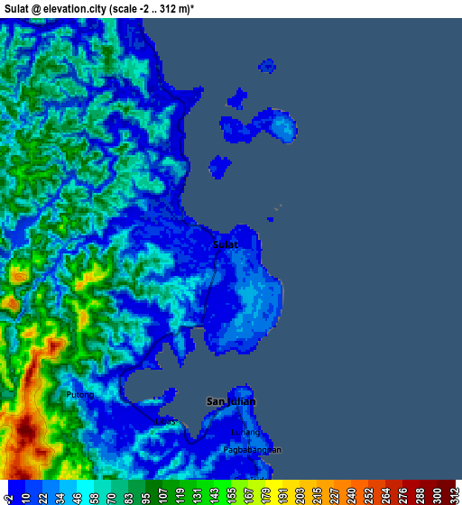 Zoom OUT 2x Sulat, Philippines elevation map