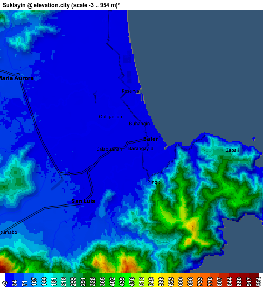 Zoom OUT 2x Suklayin, Philippines elevation map