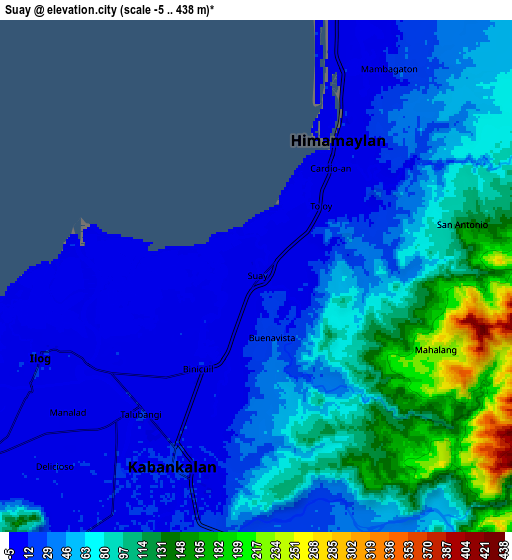 Zoom OUT 2x Suay, Philippines elevation map