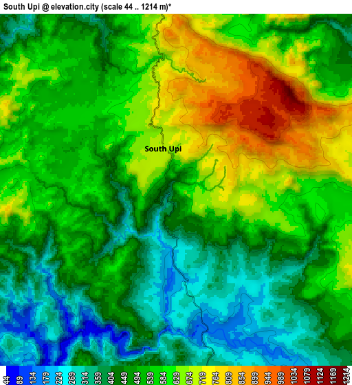 Zoom OUT 2x South Upi, Philippines elevation map