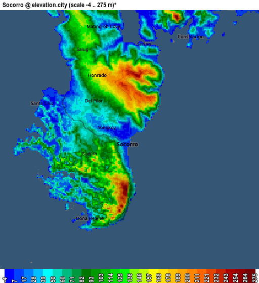 Zoom OUT 2x Socorro, Philippines elevation map