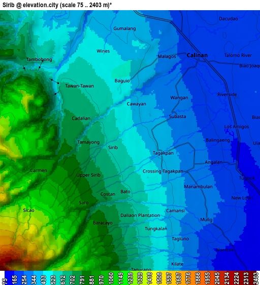 Zoom OUT 2x Sirib, Philippines elevation map