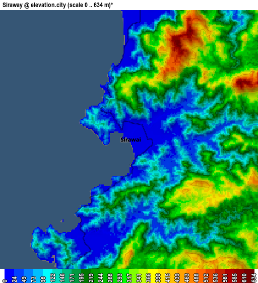 Zoom OUT 2x Siraway, Philippines elevation map