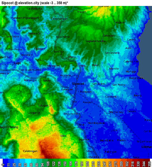 Zoom OUT 2x Sipocot, Philippines elevation map