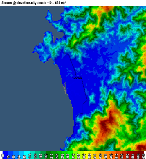 Zoom OUT 2x Siocon, Philippines elevation map