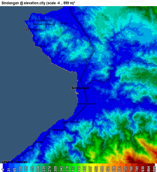 Zoom OUT 2x Sindangan, Philippines elevation map