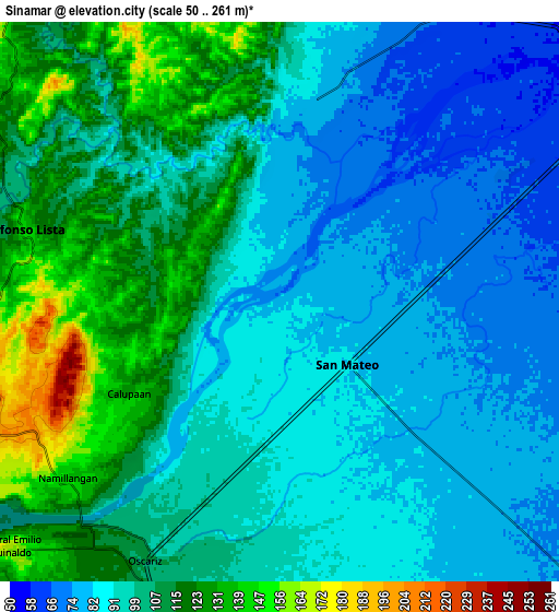 Zoom OUT 2x Sinamar, Philippines elevation map