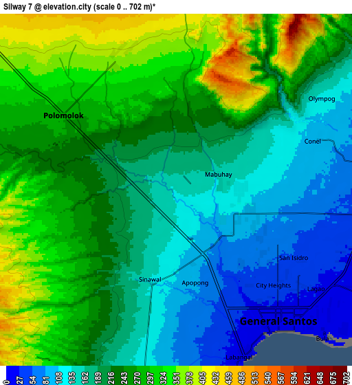 Zoom OUT 2x Silway 7, Philippines elevation map