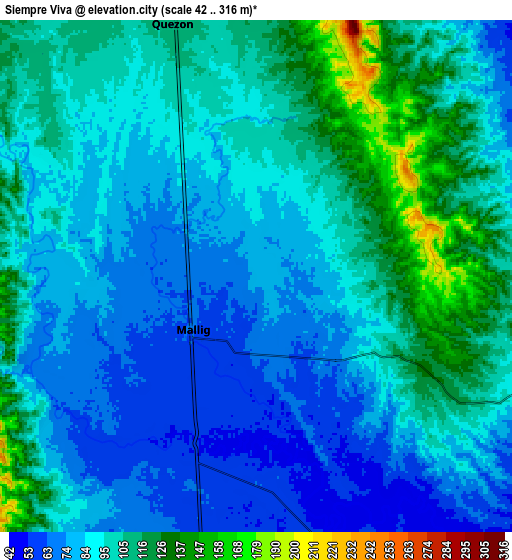 Zoom OUT 2x Siempre Viva, Philippines elevation map