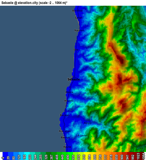 Zoom OUT 2x Sebaste, Philippines elevation map